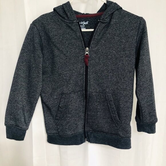 Cat & Jack Boys XS 4/5 Gray Heather Hooded Jacket Zip-Up Outerwear Pockets - Picture 4 of 9